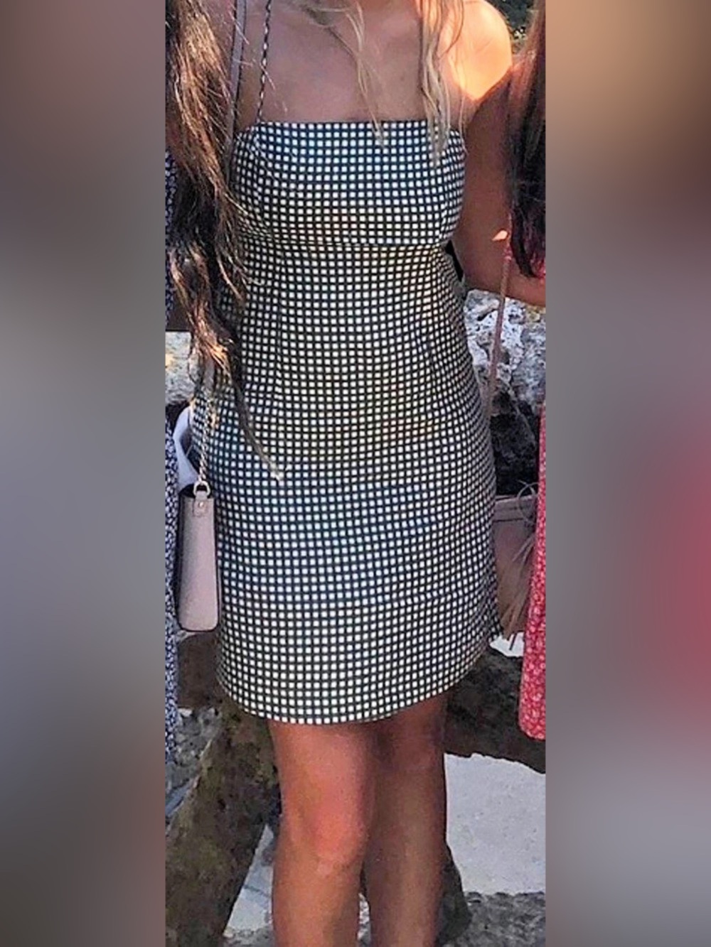 Urban Outfitters Gingham Mini Dress in Green & White Size 4 - Picture 4 of 4